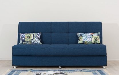 Раскладной диван с ящиком TOMER-синий