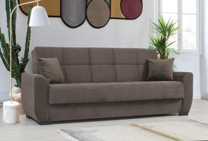 Классический диван-кровать модель MONA коричневый