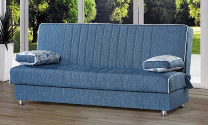 ספה נפתחת למיטה דגם TAMAR-BLUE עם ארגז מצעים
