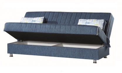 ספה נפתחת למיטה דגם TAMAR-BLUE עם ארגז מצעים