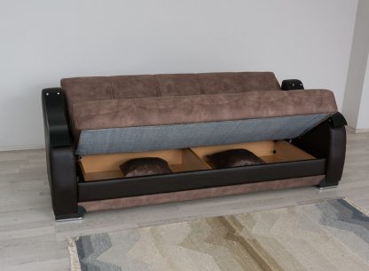 ספה מפוארת בצבע חום דגם BELLA נפתחת
