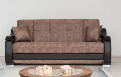 Роскошный раскладной диван модель BELLA коричневый