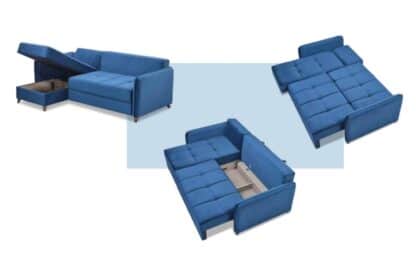 ספה לסלון נפתחת למיטה זוגית ATLANTA בצבע כחול