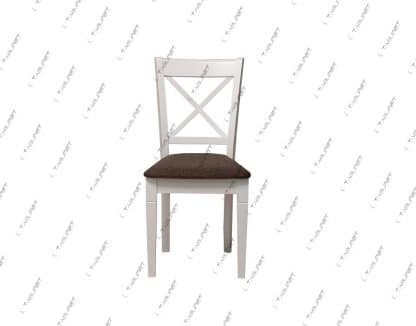 כסא אוכל לבן מעץ מלא דגם 37