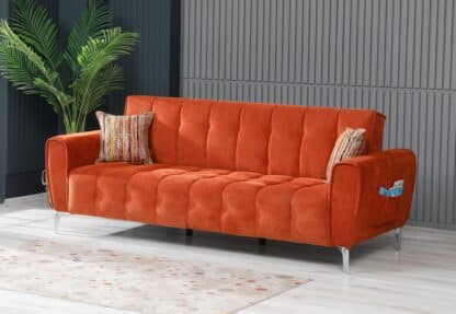 Оранжевый раскладной диван CAMELINA